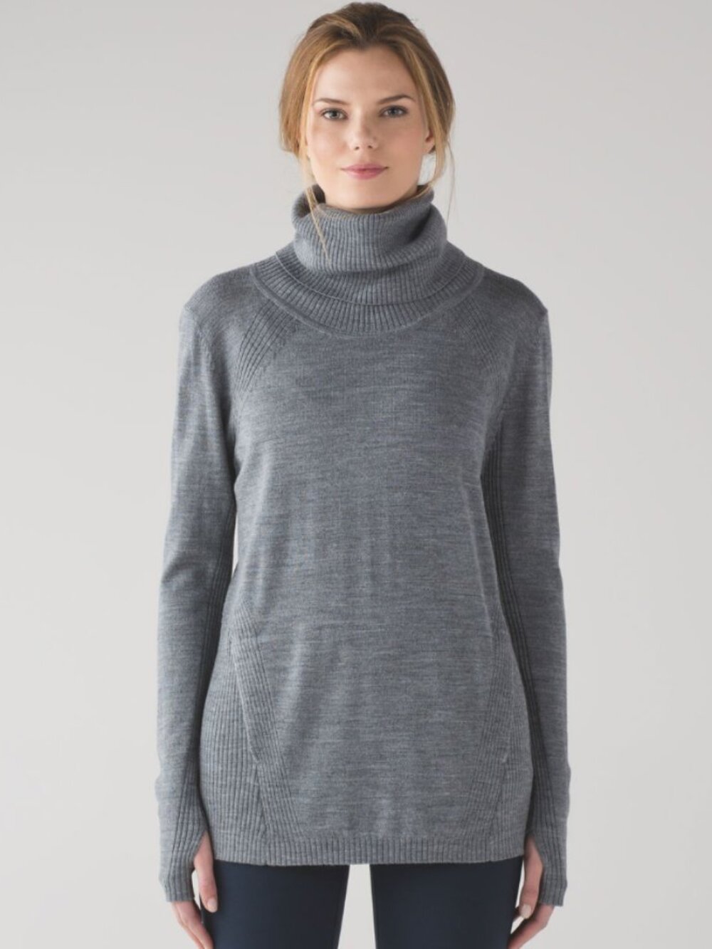 Lululemon Sweat And Savasana Sweater Merino Wool‎ Heathered Medium Grey Size 6